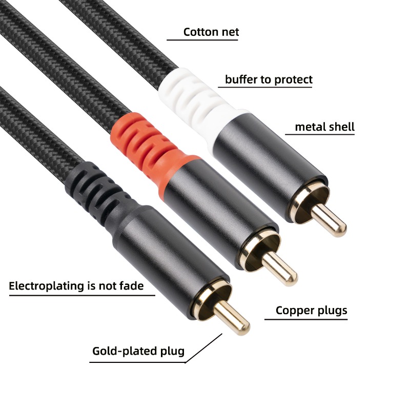 1/2/3M 1 RCA Male To 2 RCA Mal - огляд і ціна Audio Home Cinema